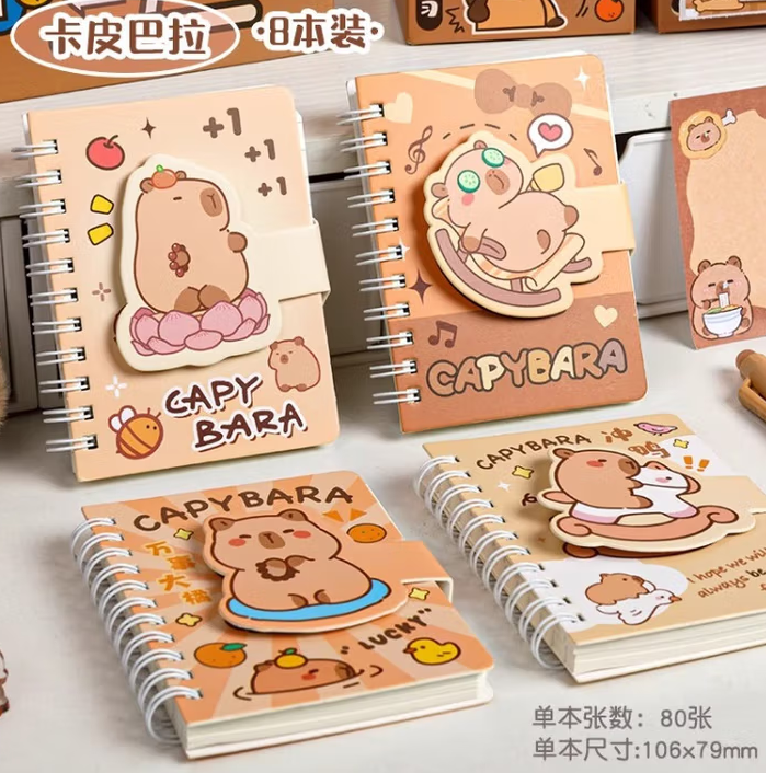 口袋本魔术贴扣便携卡通线圈手账小本子线圈本便携随身记作业记事本